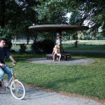 In a public park First in the middle of a meadow