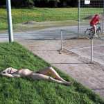 In a public park First in the middle of a meadow