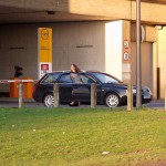 At the riverside on a stairway