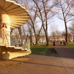At the riverside on a stairway