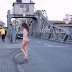 At the riverside on a stairway