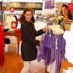 In a clothing store of a mall