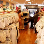 In a clothing store of a mall