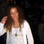 At a public party in a disco