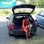 At a lake and a parking