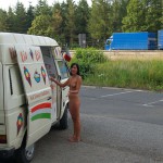 At a lake and a parking