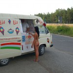 At a lake and a parking