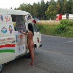 At a lake and a parking