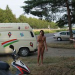 At a lake and a parking