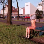 On a green area next to the river bank