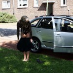 A long walk in the park of a palace