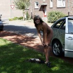 A long walk in the park of a palace