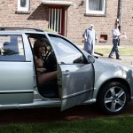 A long walk in the park of a palace