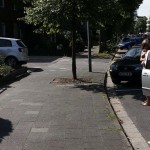 A long walk in the park of a palace