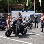 At a highway parking and in a park