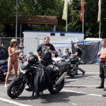 At a highway parking and in a park