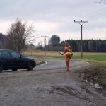 Very bold next to a road