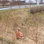 Very bold next to a road