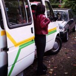 At a party and on the way to and from