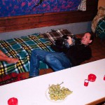 At a party and on the way to and from