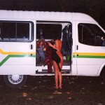 At a party and on the way to and from