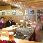 In a park and a bar close by