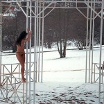 In a snow covered park