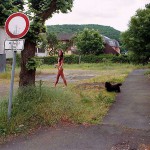 In a small village at a streetside cafe