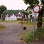 In a small village at a streetside cafe