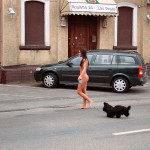 In a small village at a streetside cafe