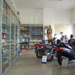 At a car and motorbike dealer