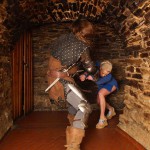 Fight of the knights in a cellar restaurant