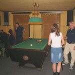 In a pool hall bar