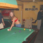 In a pool hall bar