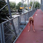 At a parking lot of a bus station