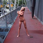 At a parking lot of a bus station