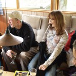 At a holiday home and in a bar