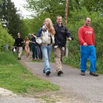 At a holiday home and in a bar with some friends