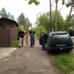 At a holiday home and in a bar with some friends