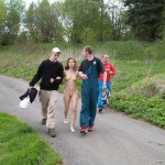 At a holiday home and in a bar with some friends