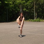 Playing ball at a sports field