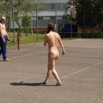 Playing ball at a sports field