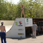 Playing ball at a sports field