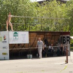 Playing ball at a sports field