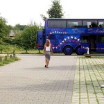 On the road in a tourist bus