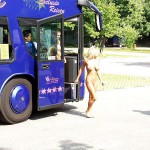 On the road in a tourist bus