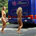 On the road in a tourist bus