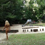 On the bus and on a playground