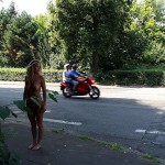 On the bus and on a playground