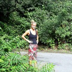 Stripping while walking on a street